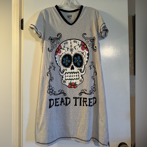 Lazy One Other - NWOT Lazy One nightgown Dead Tired sugar skull